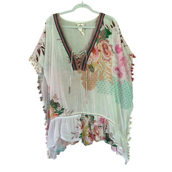Z&L Floral Sheer Boho Butterfly Sleeve Kimono Duster Cover Up With Tassels - Picture 10 of 10